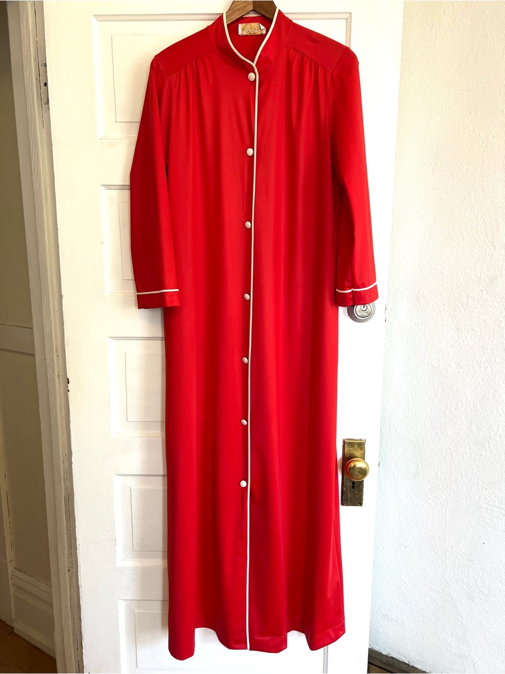 Vintage 70s red peignoir robe S